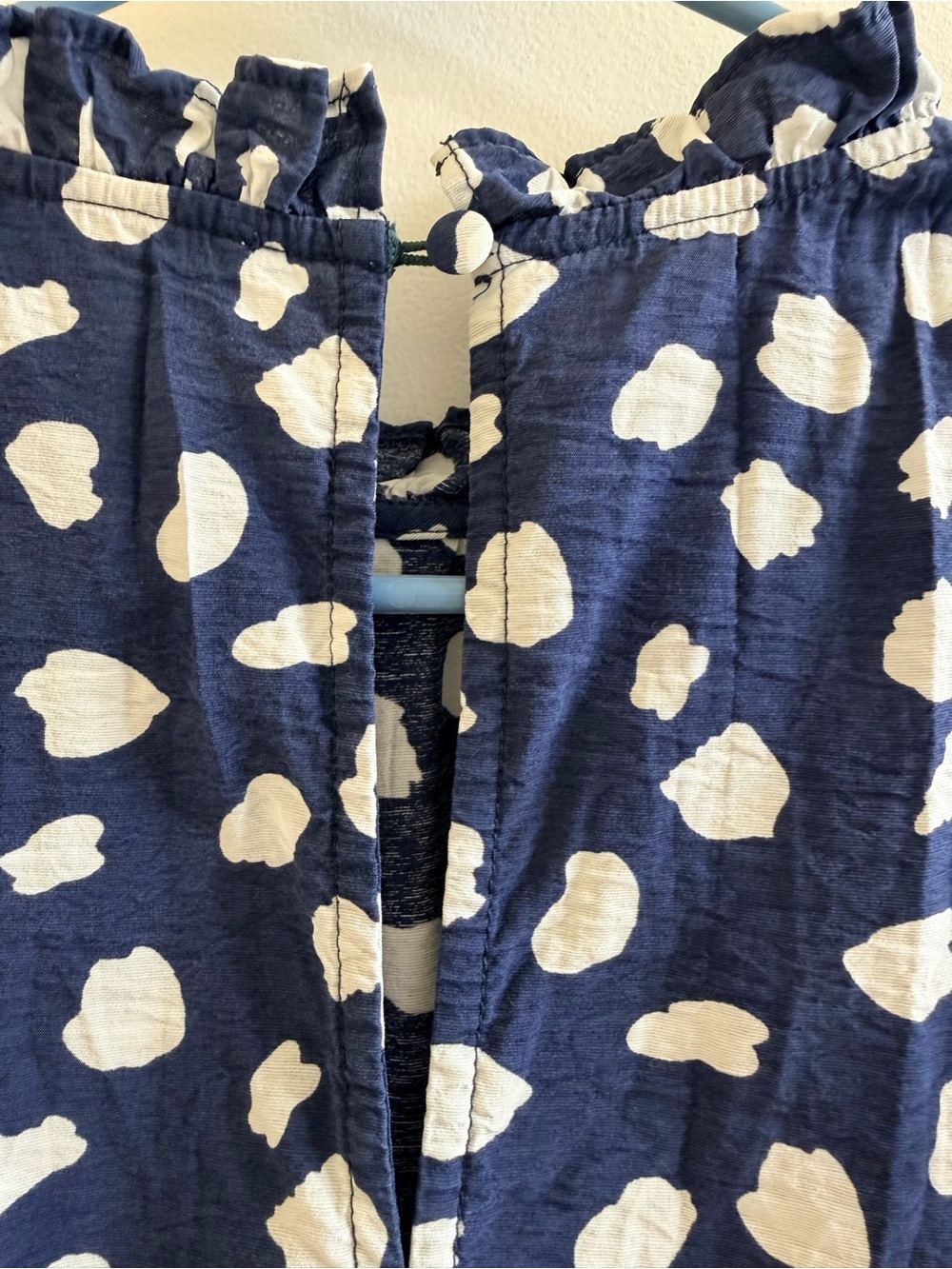 THML Navy Spotted Tiered Mock Neck Mini Dress Ruffle Sleeveless XS - Picture 9 of 12